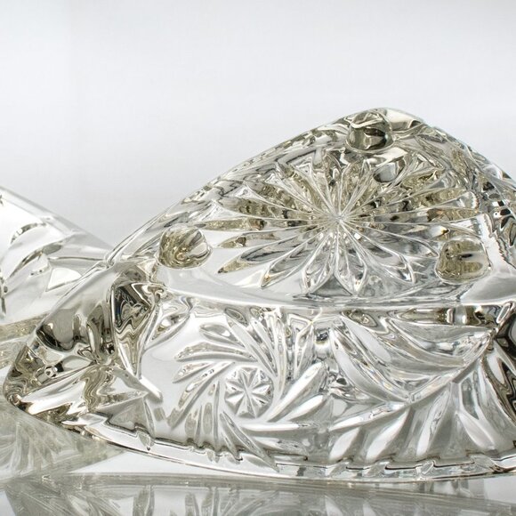 Pair of Mid-Century Modern Pressed Glass Footed Ashtrays - Picture 5 of 7